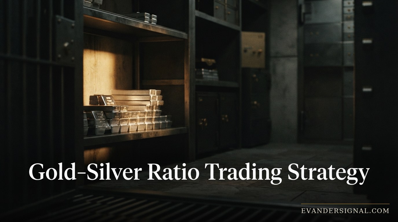 Stacked silver bars lit by a single shaft of light inside a bank vault